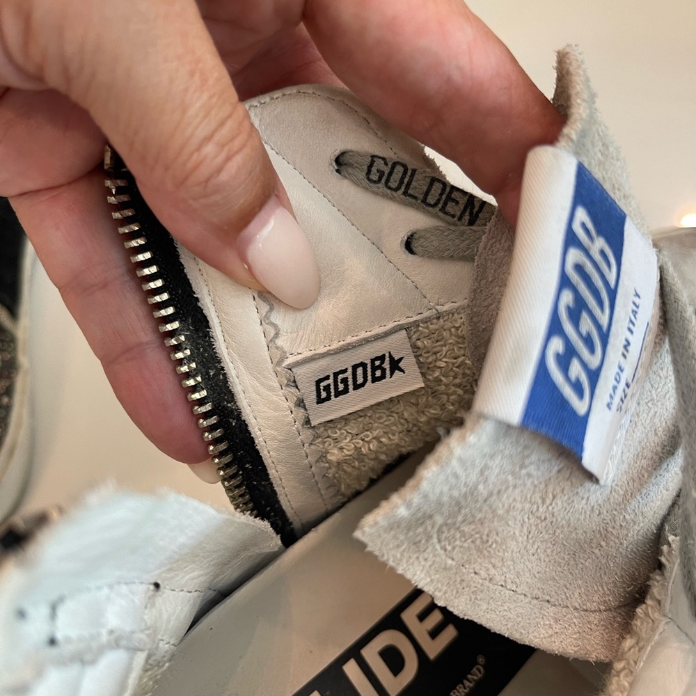 Golden Goose Slides size 37 great condition Glitter orange star grey suede - Picture 8 of 16